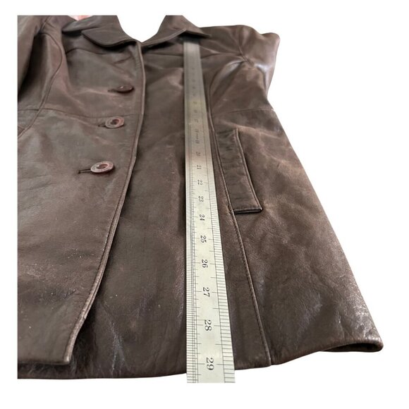 Vintage 2000 Nine West Brown Genuine Leather Jacket Women's Size M - Picture 6 of 7